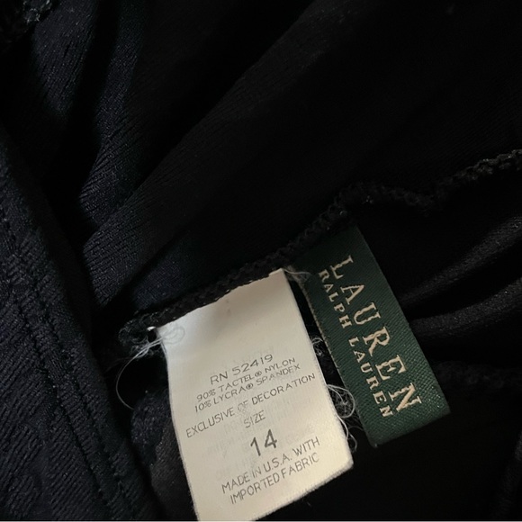 Lauren Ralph Lauren Black White Cable Knit One Piece Swimsuit size 14 - Picture 5 of 5